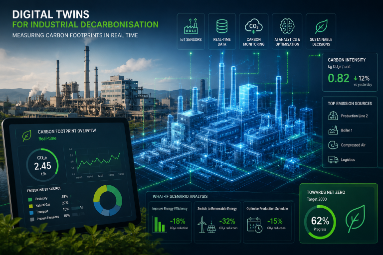 Digital Twins and Industrial Decarbonisation: Measuring Carbon Footprints in Real Time