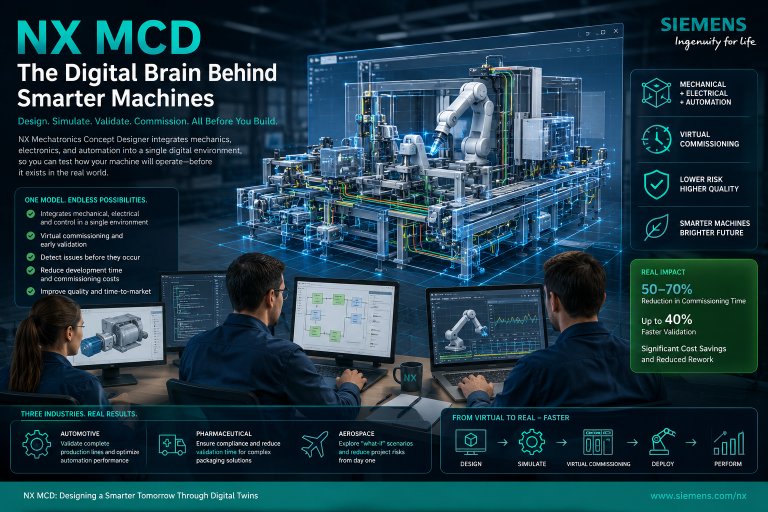 NX MCD: the “digital brain” that brings mechanics, electronics, and automation together before a machine is even built